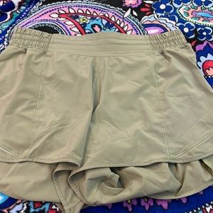 size 10 rosemary green lululemon shorts high rise 4 inch